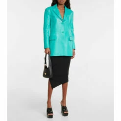 Versace Longline Leather Blazer