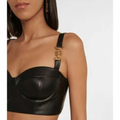 Versace Leather Bustier Top -Outlet Versace Store unnamed file 179