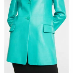 Versace Longline Leather Blazer -Outlet Versace Store unnamed file 1792