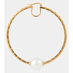 Versace Greca Embellished Hoop Earrings