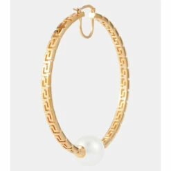 Versace Greca Embellished Hoop Earrings -Outlet Versace Store unnamed file 1797