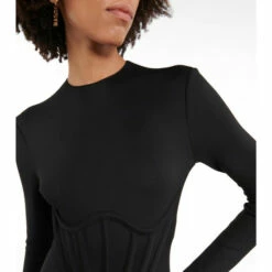 Versace Long-sleeved Corset Bodysuit -Outlet Versace Store unnamed file 1807