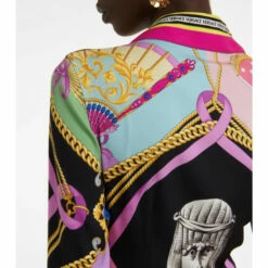 Versace I Ventagli Silk-blend Shirt Dress -Outlet Versace Store unnamed file 1822