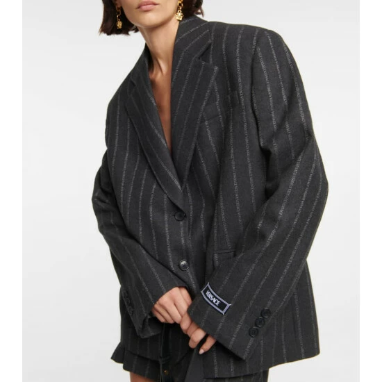 Versace Oversized Pinstriped Blazer 7 Versace Oversized Pinstriped Blazer - Image 5