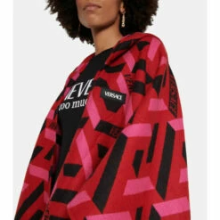 Versace La Greca Fringed Wool Poncho -Outlet Versace Store unnamed file 1855