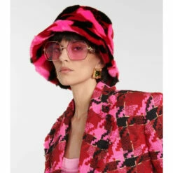 Versace La Greca Faux Fur Bucket Hat