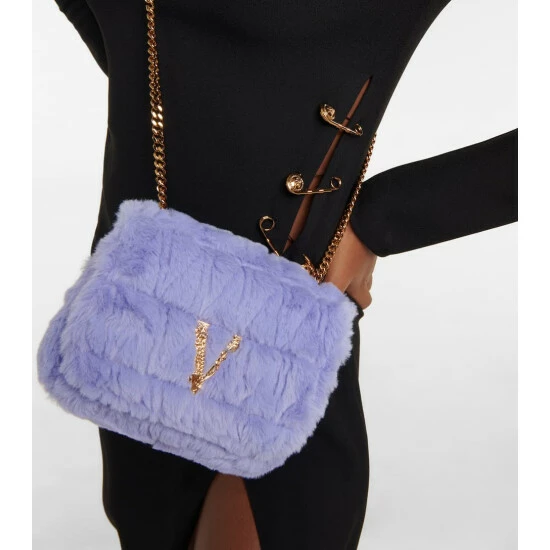 Versace Virtus Faux Fur Crossbody Bag 7 Versace Virtus Faux Fur Crossbody Bag - Image 5