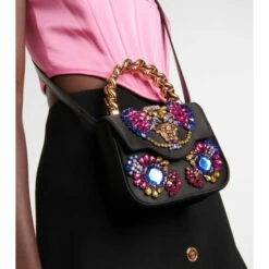Versace La Medusa Crystal-embellished Mini Bag
