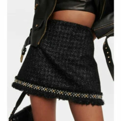 Versace Embellished Metallic Tweed Miniskirt -Outlet Versace Store unnamed file 192