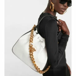 Versace La Medusa Large Leather Bucket Bag