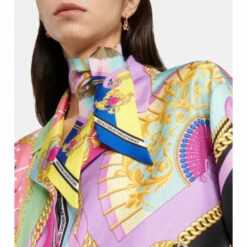 Versace I Ventagli Silk Twill Scarf