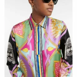 Versace I Ventagli Silk Twill Shirt -Outlet Versace Store unnamed file 1964