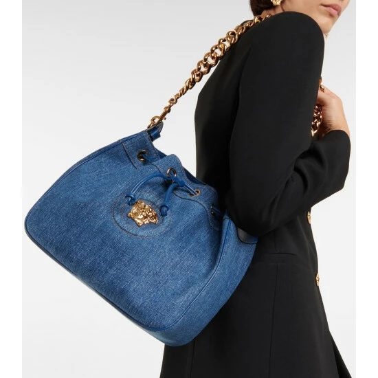 Versace Medusa Medium Denim Bucket Bag 3 Versace Medusa Medium Denim Bucket Bag