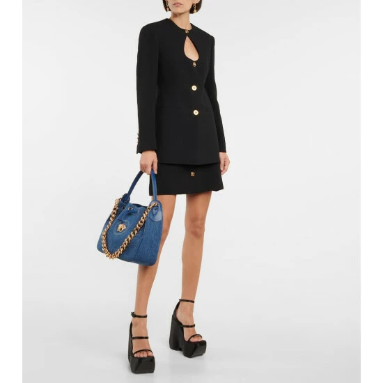 Versace Medusa Medium Denim Bucket Bag 6 Versace Medusa Medium Denim Bucket Bag - Image 4