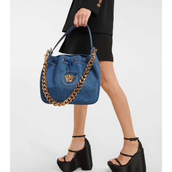 Versace Medusa Medium Denim Bucket Bag 7 Versace Medusa Medium Denim Bucket Bag - Image 5