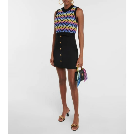 Versace La Greca Wool-blend Vest 2 Versace La Greca Wool-blend Vest