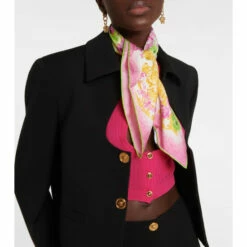 Versace Medusa Orchid Silk Scarf