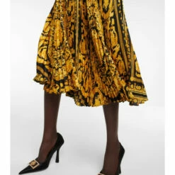 Versace Barocco Pleated Midi Skirt -Outlet Versace Store unnamed file 225