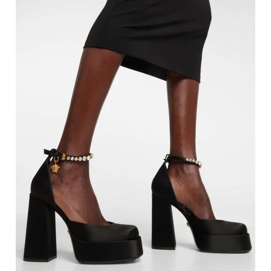 Versace Medusa Aevitas Satin Platform Pumps 5 Versace Medusa Aevitas Satin Platform Pumps - Image 3