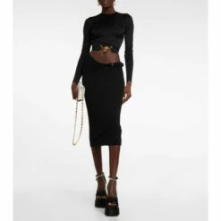 Versace Rolled High-rise Midi Skirt