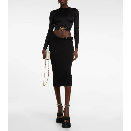 Versace Rolled High-rise Midi Skirt 3 Versace Rolled High-rise Midi Skirt