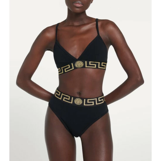Versace Greca Border Cotton Bralette 2 Versace Greca Border Cotton Bralette