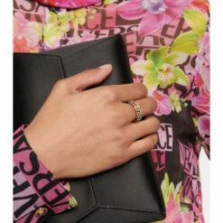 Versace Greca Crystal-embellished Ring