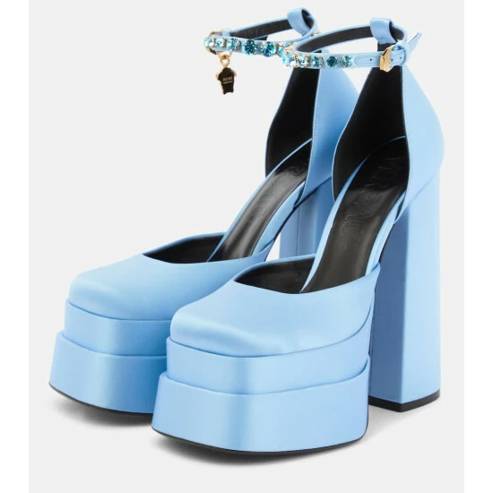 Versace Medusa Aevitas Satin Platform Pumps 6 Versace Medusa Aevitas Satin Platform Pumps - Image 4