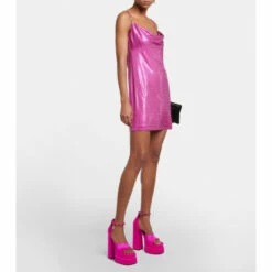 Versace Medusa Aevitas Satin Platform Sandals