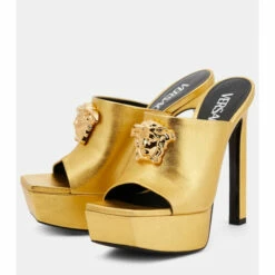 Versace Medusa Metallic Leather Platform Mules -Outlet Versace Store unnamed file 345