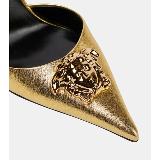 Versace La Medusa Leather Slingback Pumps 7 Versace La Medusa Leather Slingback Pumps - Image 5