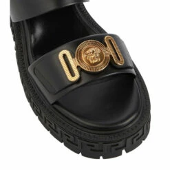 Versace Biggie Medusa Leather Sandals -Outlet Versace Store unnamed file 356