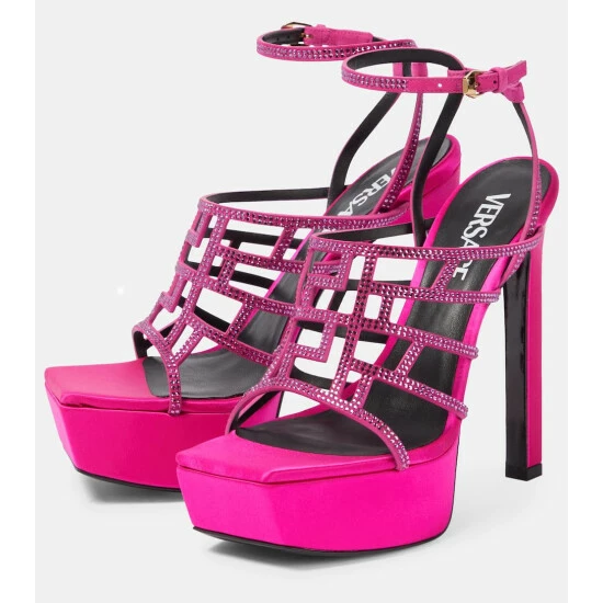 Versace Greca Embellished Maze Sandals 6 Versace Greca Embellished Maze Sandals - Image 4