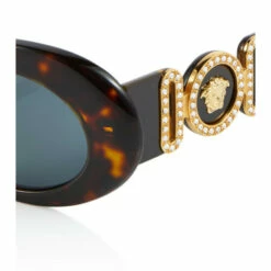 Versace Embellished Round Sunglasses