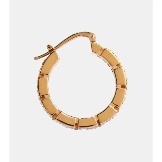 Versace Greca Crystal-embellished Hoop Earrings 3 Versace Greca Crystal-embellished Hoop Earrings