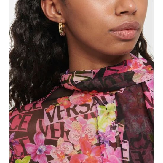 Versace Greca Crystal-embellished Hoop Earrings 4 Versace Greca Crystal-embellished Hoop Earrings - Image 2