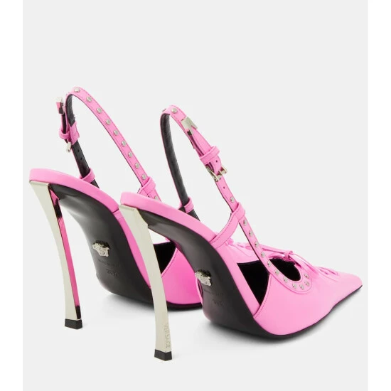 Versace Laced Leather Slingback Pumps 4 Versace Laced Leather Slingback Pumps - Image 2