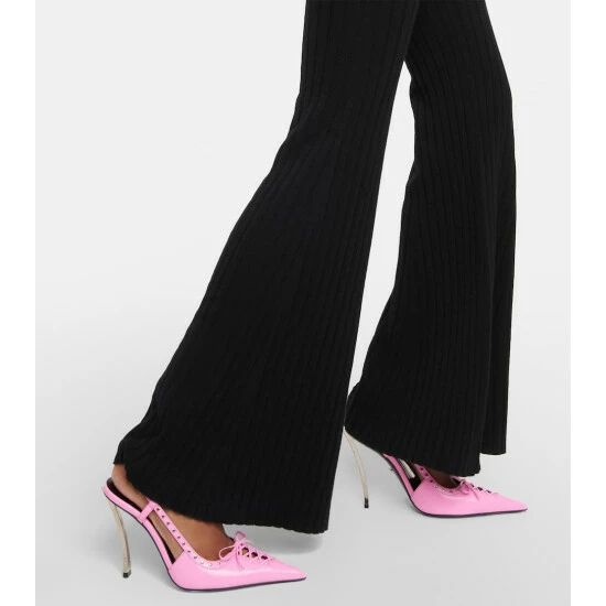 Versace Laced Leather Slingback Pumps 5 Versace Laced Leather Slingback Pumps - Image 3