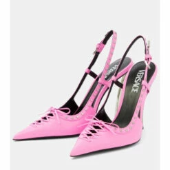 Versace Laced Leather Slingback Pumps 11 Versace Laced Leather Slingback Pumps -Outlet Versace Store unnamed file 434