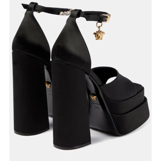 Versace Medusa Aevitas Satin Platform Sandals 4 Versace Medusa Aevitas Satin Platform Sandals - Image 2
