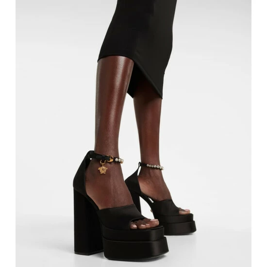Versace Medusa Aevitas Satin Platform Sandals 5 Versace Medusa Aevitas Satin Platform Sandals - Image 3