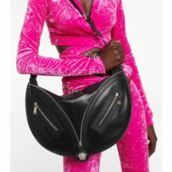 Versace Repeat Leather Shoulder Bag