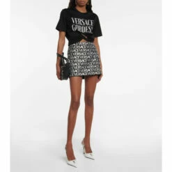 Versace Laced Leather Slingback Pumps