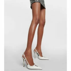 Versace Laced Leather Slingback Pumps -Outlet Versace Store unnamed file 456