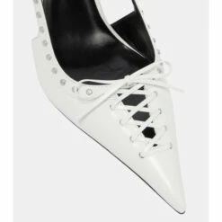 Versace Laced Leather Slingback Pumps -Outlet Versace Store unnamed file 458