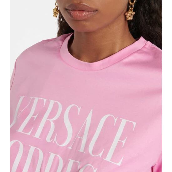 Versace Safety Pin Cropped Cotton Jersey T-shirt 5 Versace Safety Pin Cropped Cotton Jersey T-shirt - Image 3