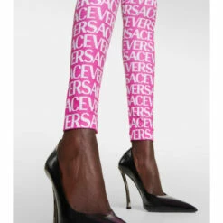 Versace Logo Printed Leggings -Outlet Versace Store unnamed file 502