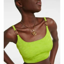 Versace La Greca Medusa Jacquard Crop Top -Outlet Versace Store unnamed file 529