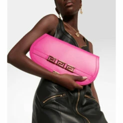 Versace Greca Goddess Leather Clutch