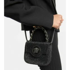 Versace La Medusa Embellished Tote Bag -Outlet Versace Store unnamed file 543